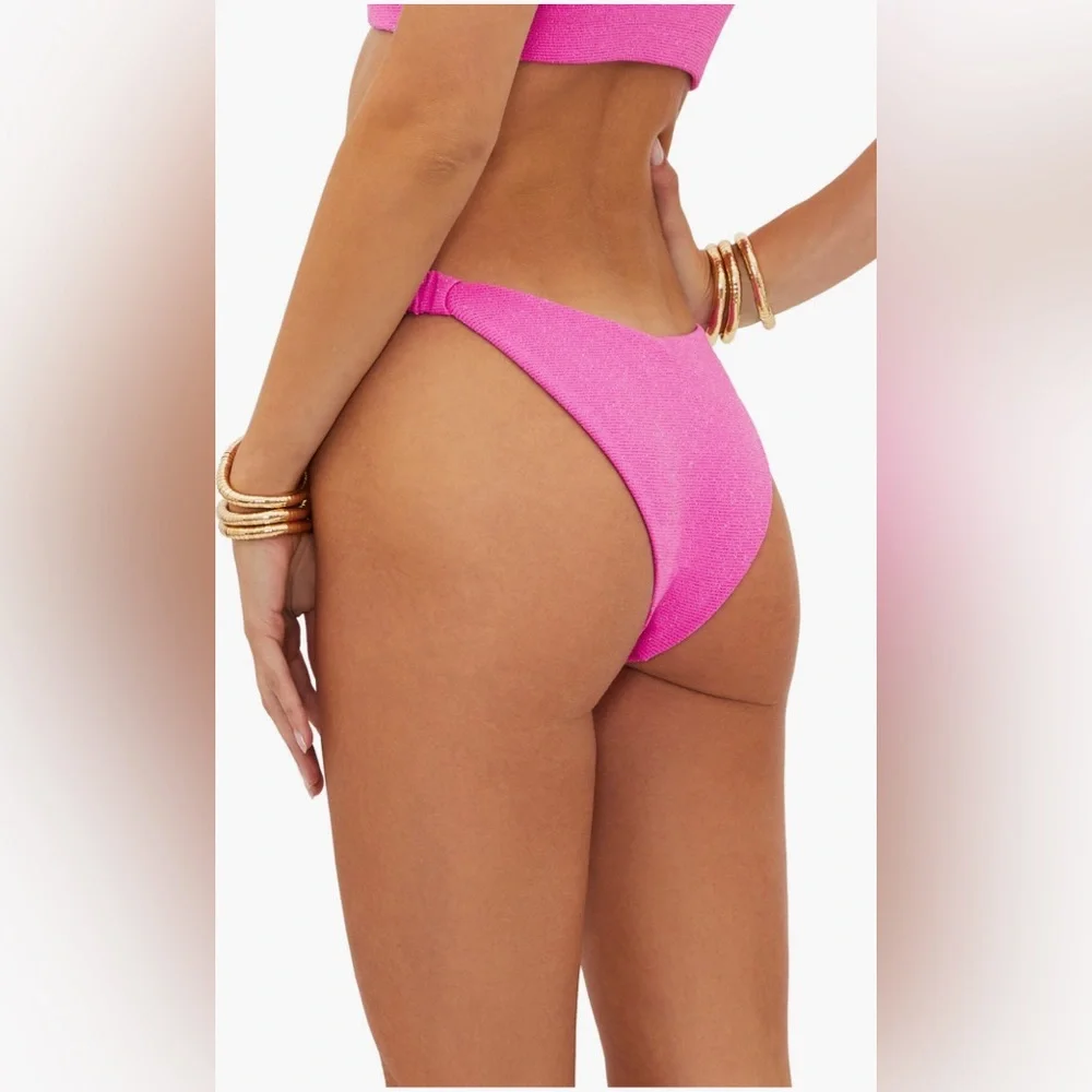 Beach Riot Phoebe High Cut Bikini Bottom, Pink, Size Small, $88